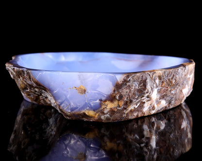 Nicedony 8.0" Blue Chalcedony Hand Carved Crystal Jewelry Tray Fruit Tray - View 10