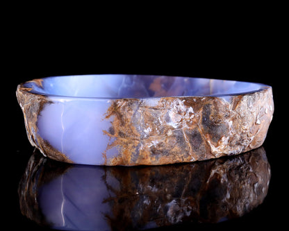 Nicedony 8.0" Blue Chalcedony Hand Carved Crystal Jewelry Tray Fruit Tray - View 7