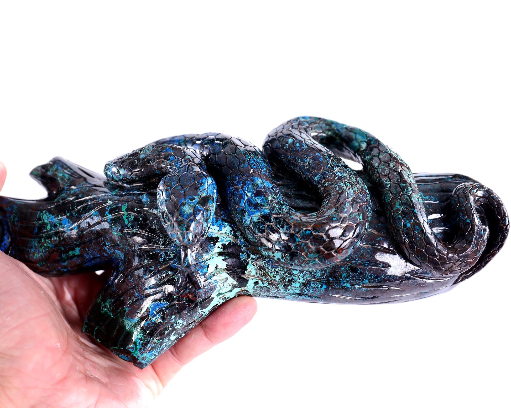 Nicedony 8.0" Phoenix Stone Hand Carved Crystal Snake Sculpture - View 10