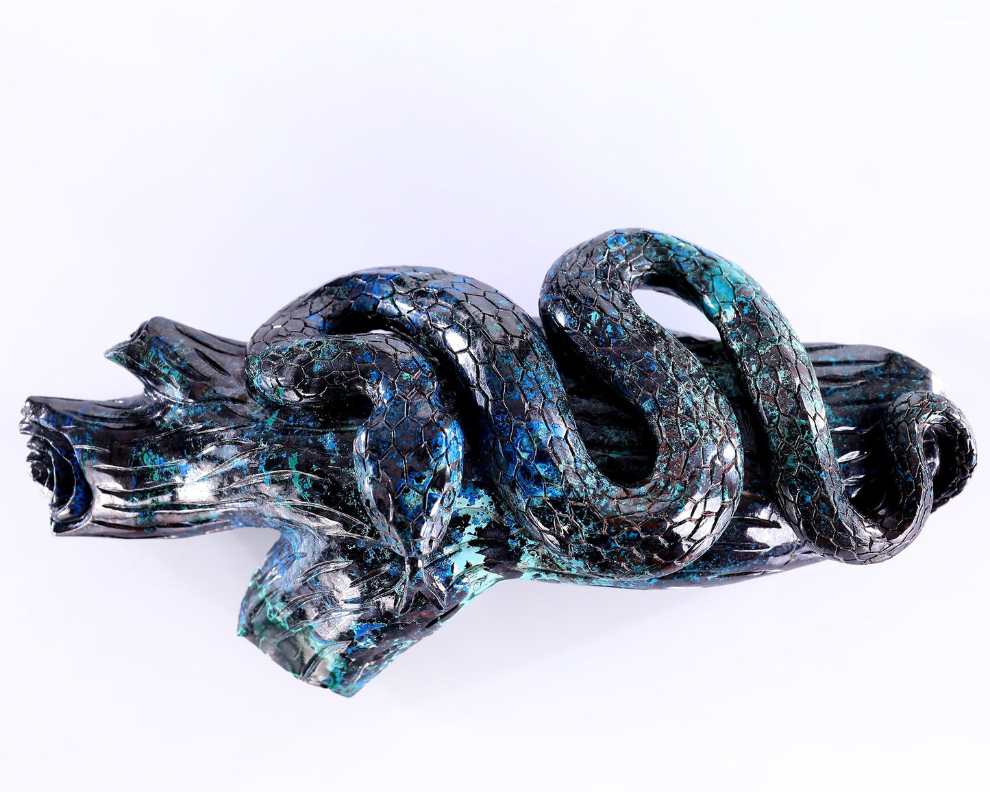 Nicedony 8.0" Phoenix Stone Hand Carved Crystal Snake Sculpture - View 2