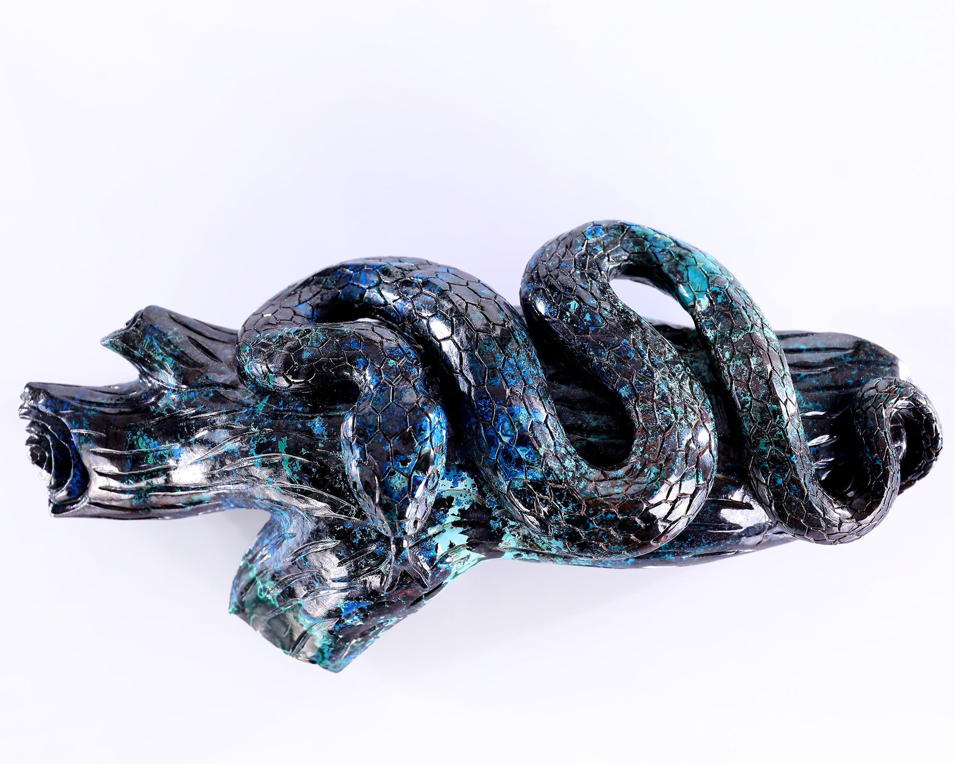 Nicedony 8.0" Phoenix Stone Hand Carved Crystal Snake Sculpture - View 2