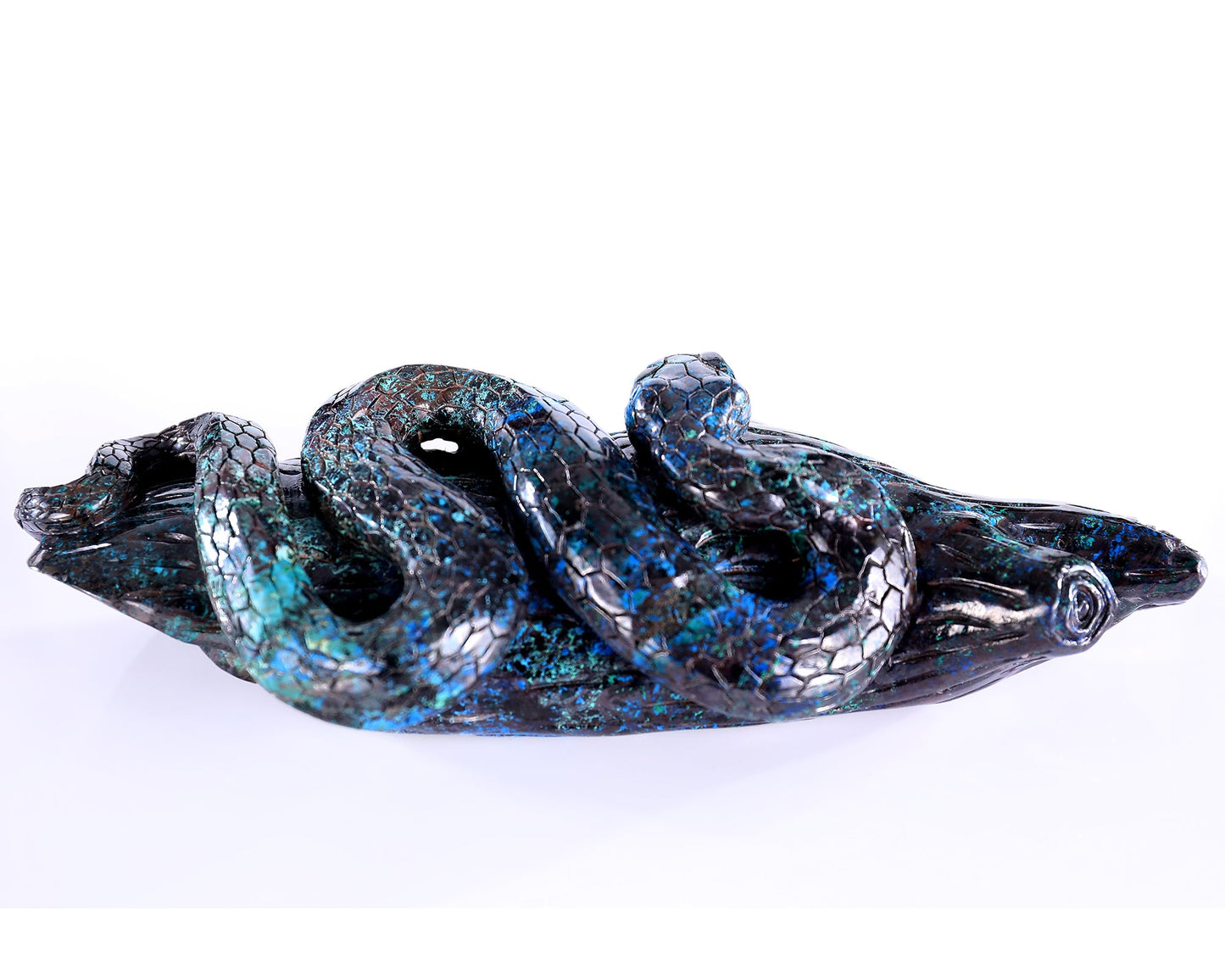 Nicedony 8.0" Phoenix Stone Hand Carved Crystal Snake Sculpture - View 3