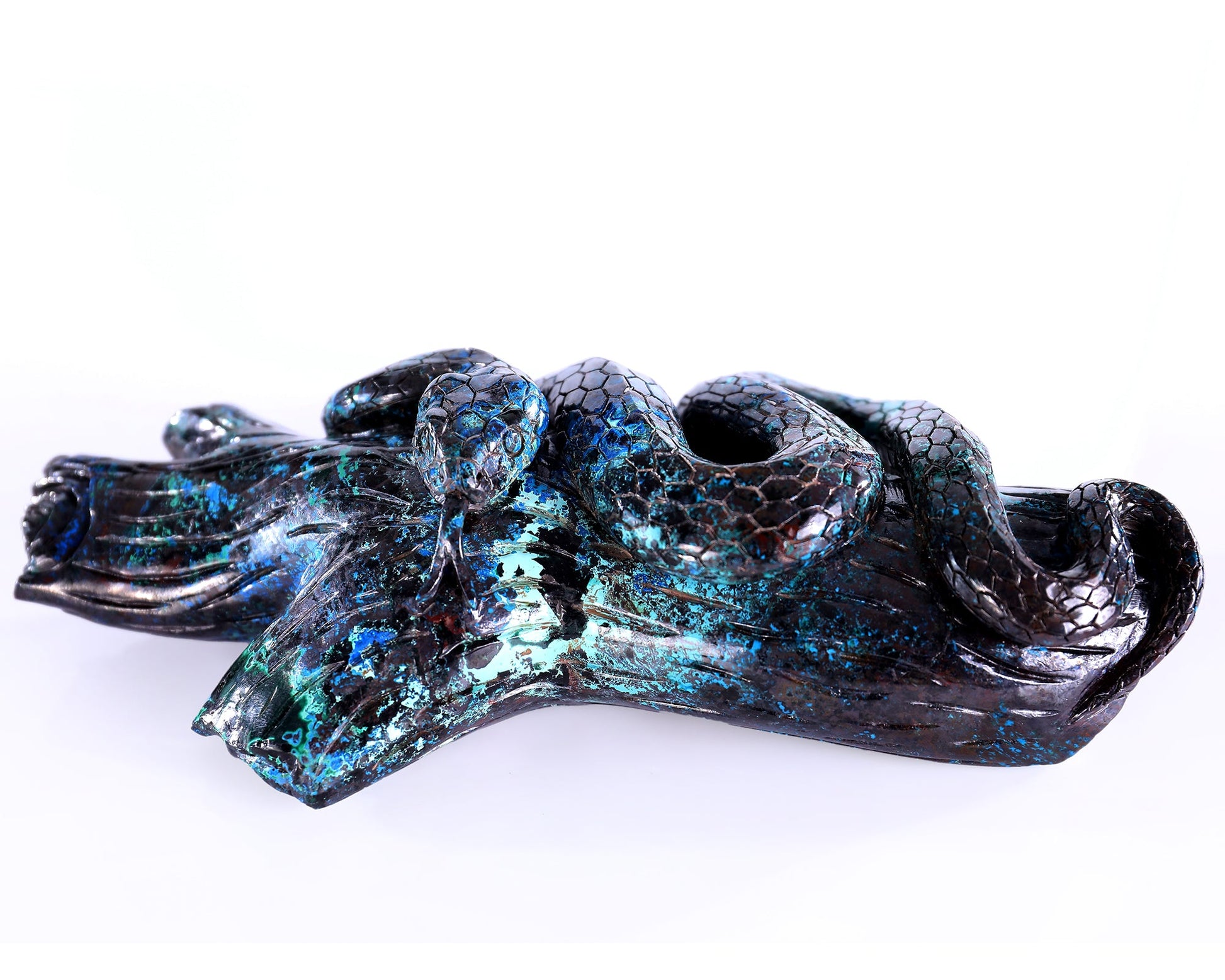 Nicedony 8.0" Phoenix Stone Hand Carved Crystal Snake Sculpture - View 4