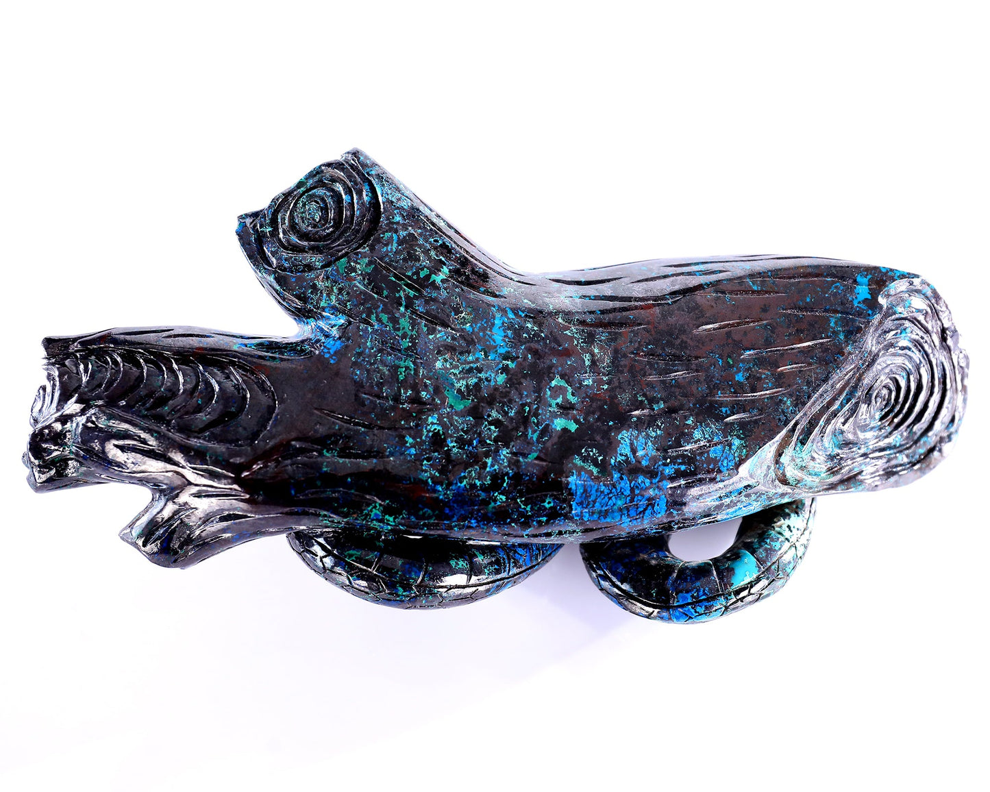 Nicedony 8.0" Phoenix Stone Hand Carved Crystal Snake Sculpture - View 5