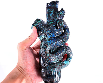 Nicedony 8.0" Phoenix Stone Hand Carved Crystal Snake Sculpture - View 6