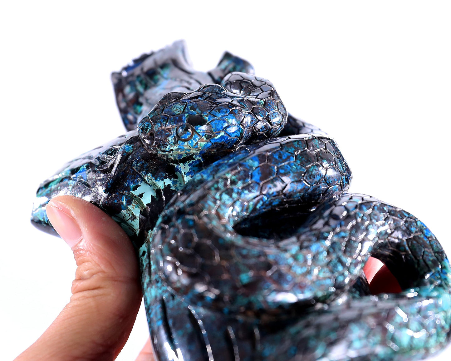 Nicedony 8.0" Phoenix Stone Hand Carved Crystal Snake Sculpture - View 7