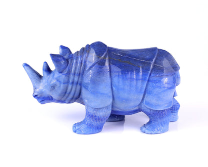 Nicedony 8.1" Blue Aventurine Hand Carved Rhinoceros Sculpture - View 4
