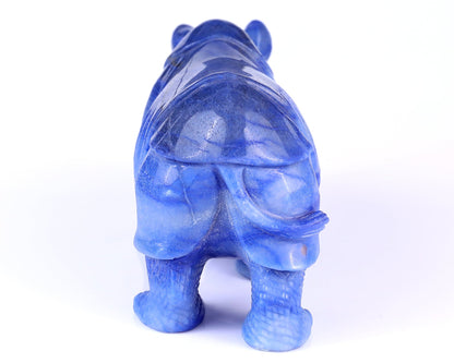 Nicedony 8.1" Blue Aventurine Hand Carved Rhinoceros Sculpture - View 5