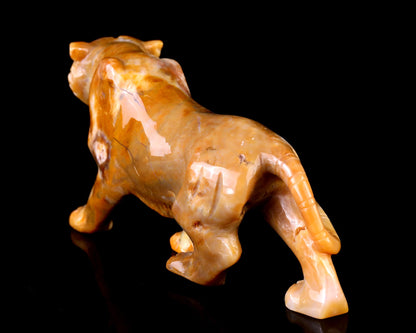 Nicedony 8.1" Chalcedony Hand Carved Crystal Tiger Sculpture - View 6