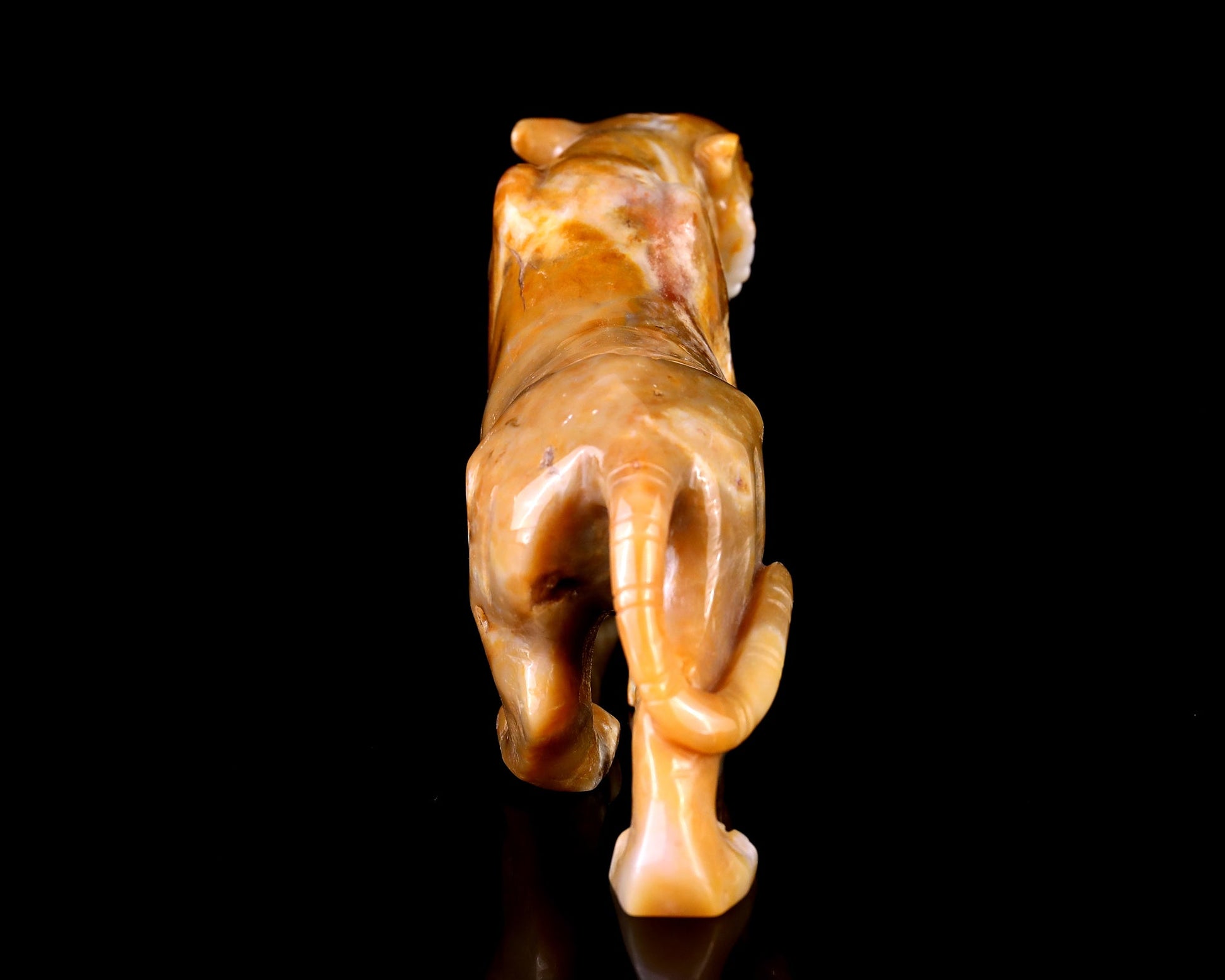 Nicedony 8.1" Chalcedony Hand Carved Crystal Tiger Sculpture - View 5