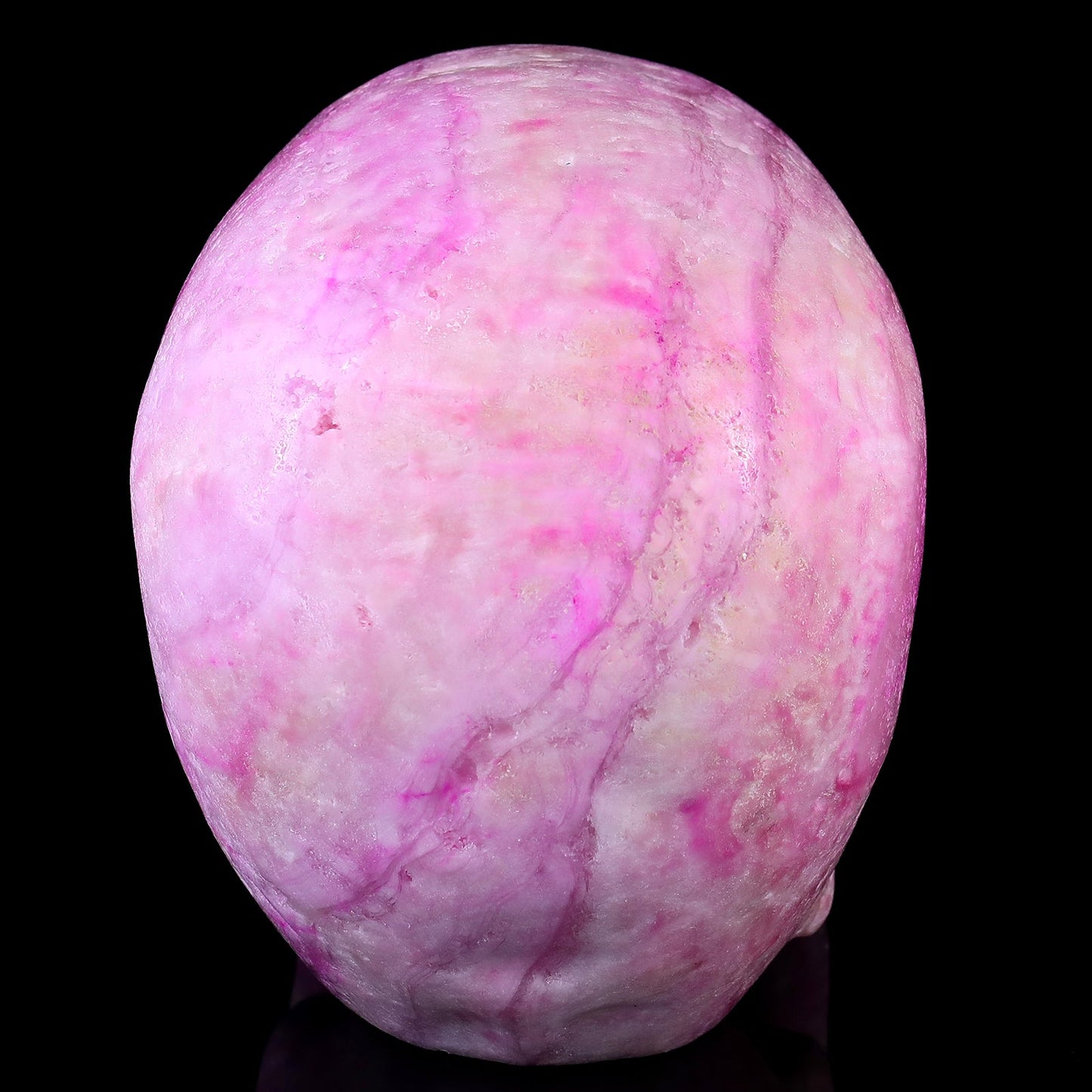 Nicedony 8.1" Pink Aragonite Hand Carved Realistic Skull Sculpture - View 5