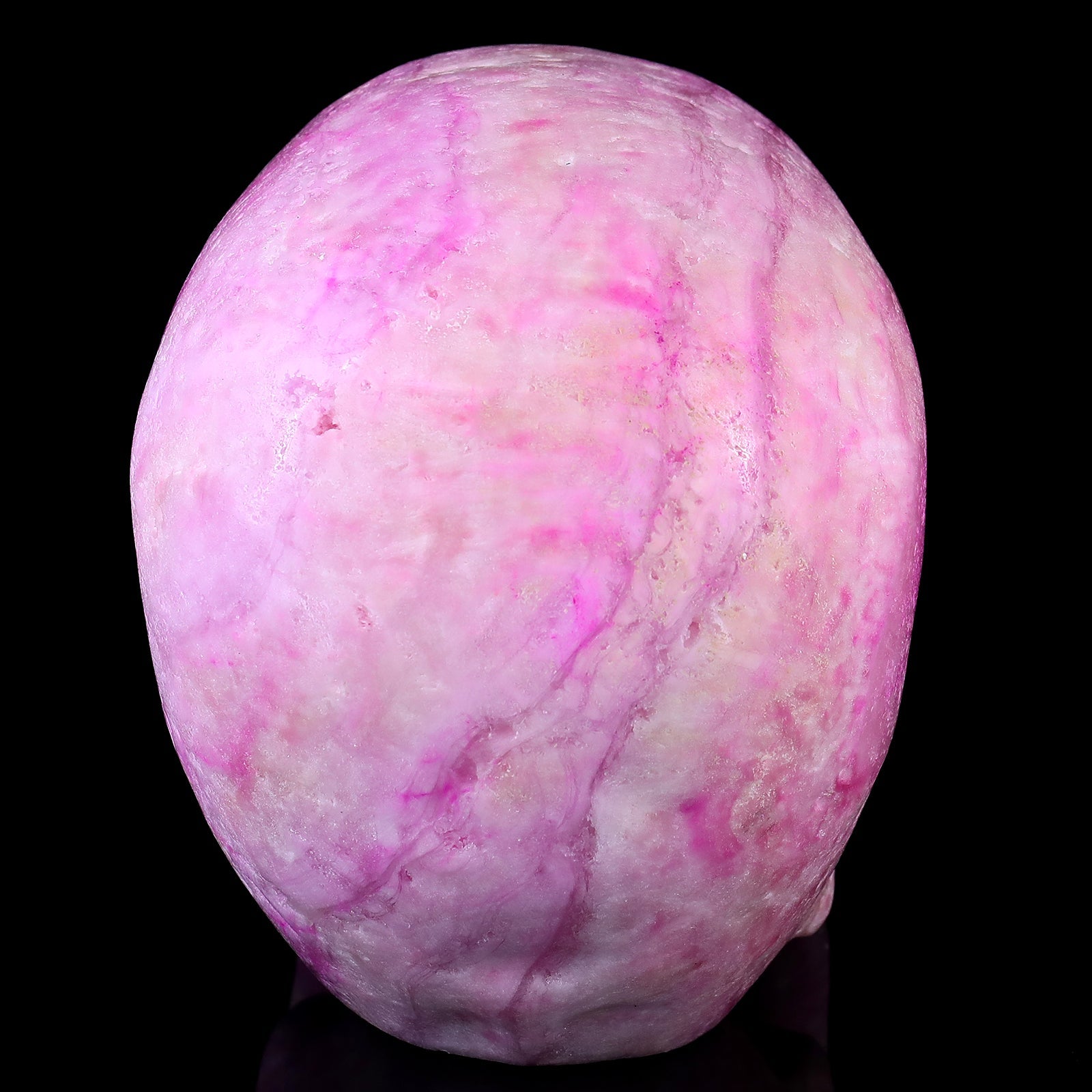 Nicedony 8.1" Pink Aragonite Hand Carved Realistic Skull Sculpture - View 5