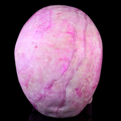 Nicedony 8.1" Pink Aragonite Hand Carved Realistic Skull Sculpture - View 5