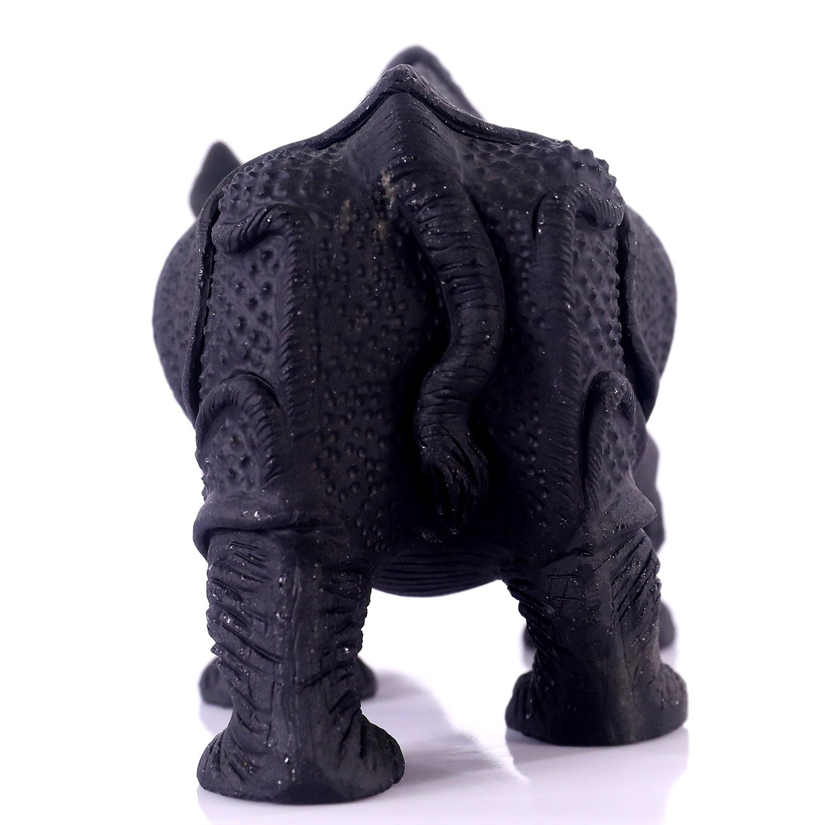 Nicedony 8.3" Black Obsidian Hand Carved Crystal Rhinoceros Sculpture (SKU: 2100007) - Photo 5