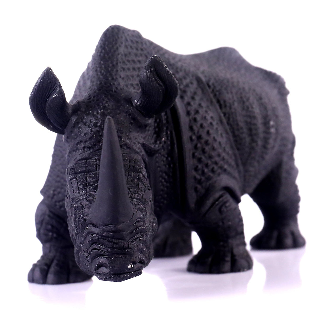 Nicedony 8.3" Black Obsidian Hand Carved Crystal Rhinoceros Sculpture (SKU: 2100007) - Photo 8