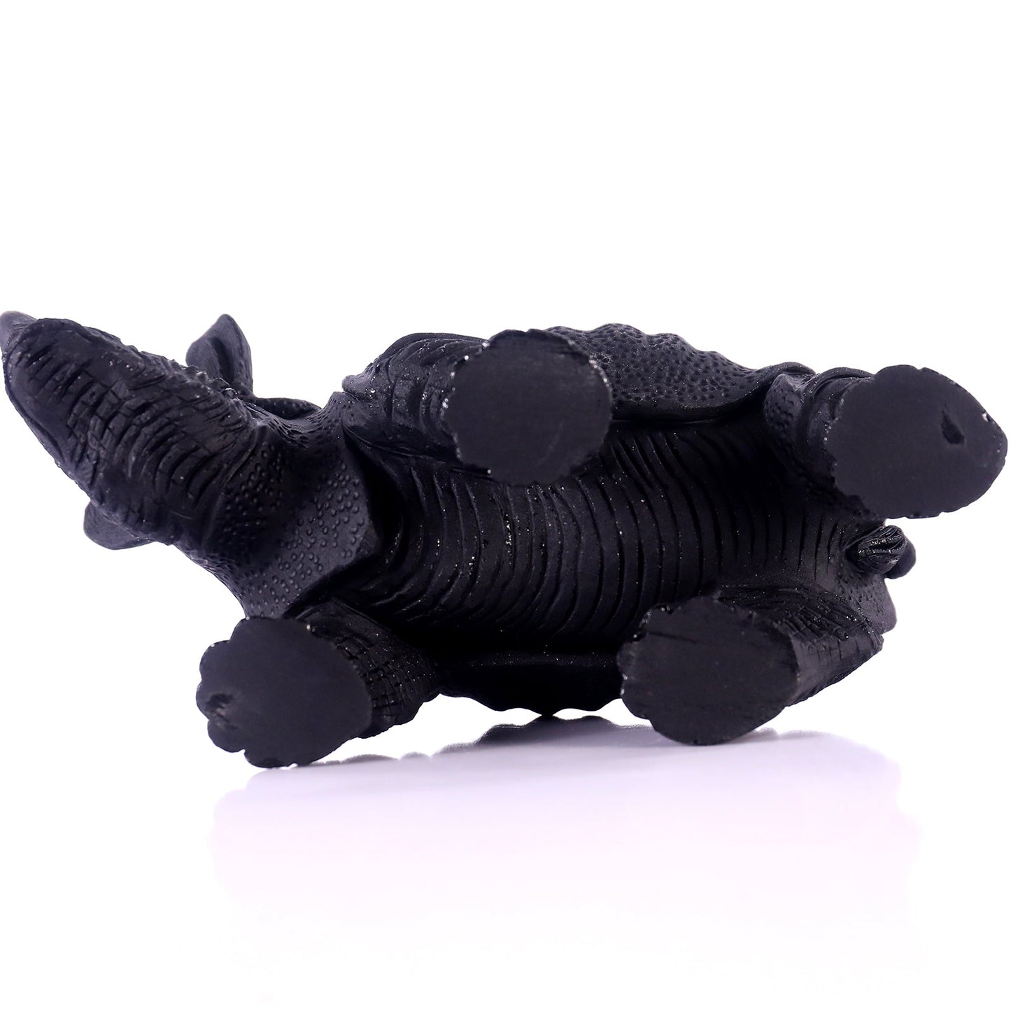 Nicedony 8.3" Black Obsidian Hand Carved Crystal Rhinoceros Sculpture - View 6