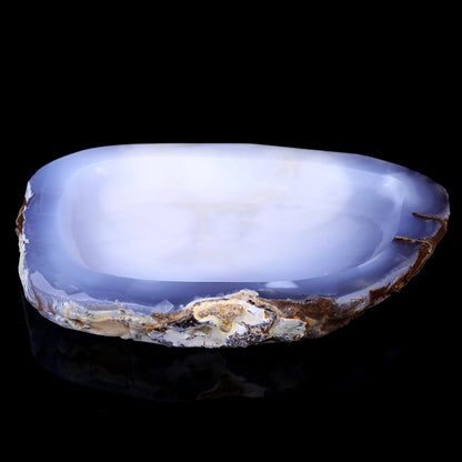 Nicedony 8.3" Blue Chalcedony Hand Carved Crystal Ashtray Fruit Tray - View 7