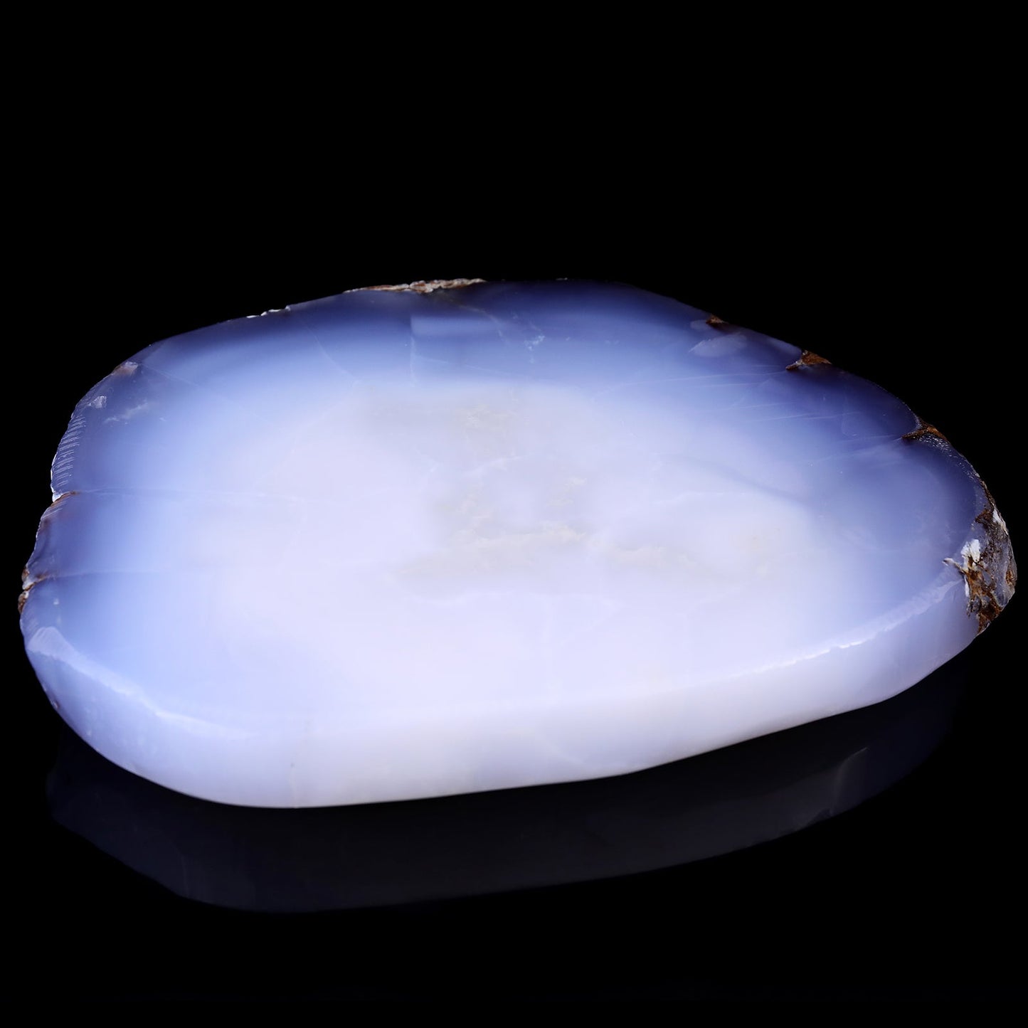 Nicedony 8.3" Blue Chalcedony Hand Carved Crystal Ashtray Fruit Tray - View 6
