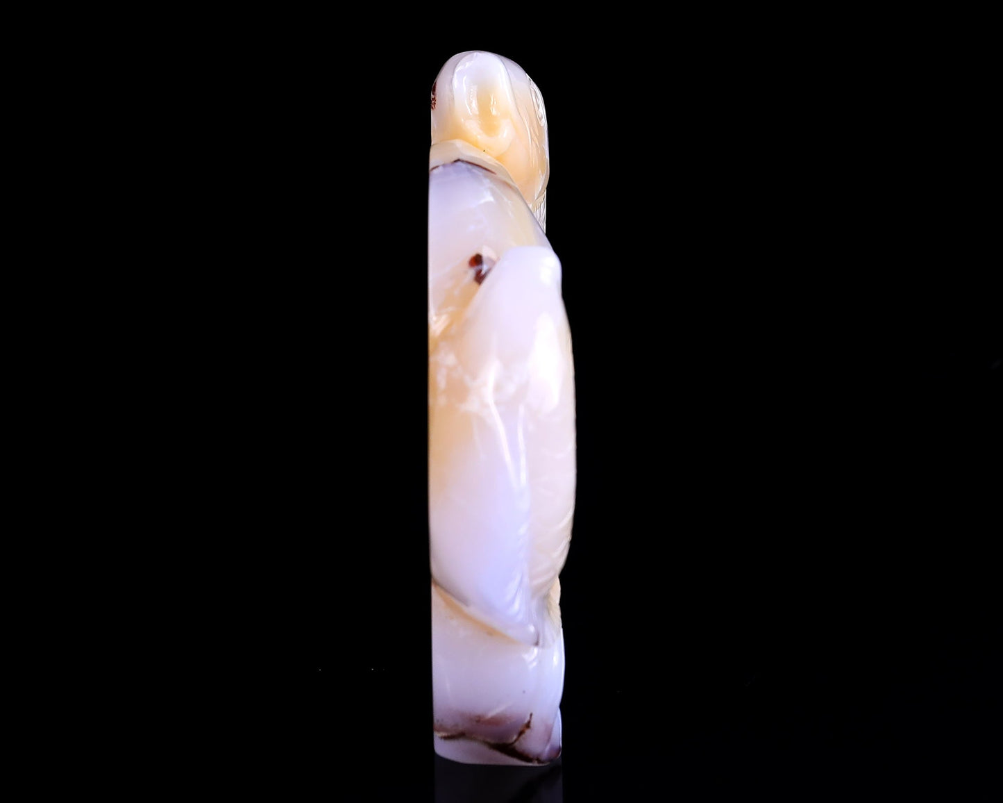Nicedony 8.3" Blue Chalcedony Hand Carved Crystal Fishes Sculpture - View 3