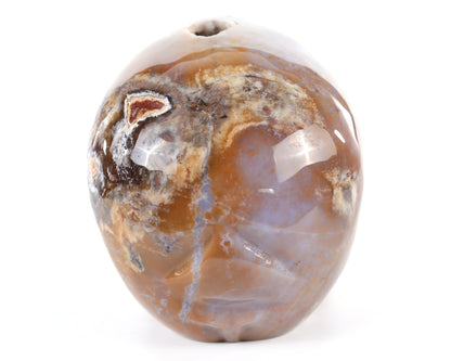Nicedony 8.3" Chalcedony Hand Carved Crystal Geode Skull Sculpture - View 5
