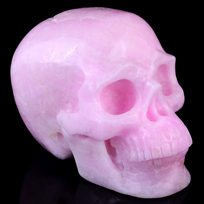 Nicedony 8.3" Pink Aragonite Hand Carved Realistic Skull Sculpture