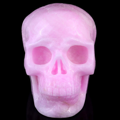 Nicedony 8.3" Pink Aragonite Hand Carved Realistic Skull Sculpture - View 2