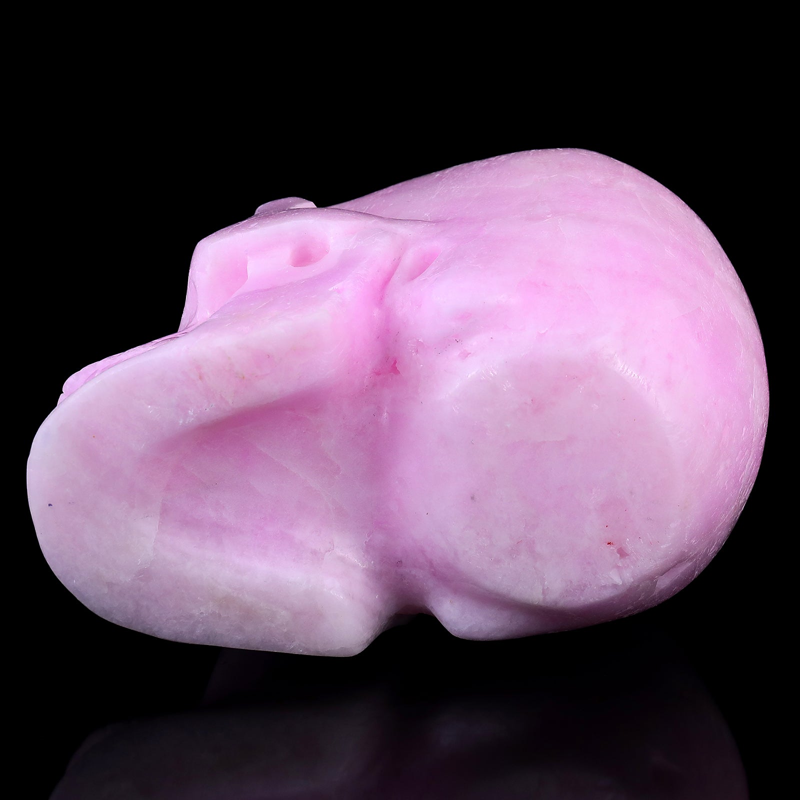 Nicedony 8.3" Pink Aragonite Hand Carved Realistic Skull Sculpture - View 6