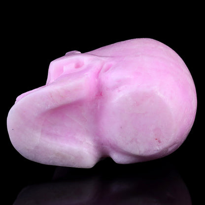 Nicedony 8.3" Pink Aragonite Hand Carved Realistic Skull Sculpture - View 6
