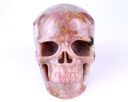 Nicedony 8.5" Rubellite Tourmaline Hand Carved Realistic Skull - View 2