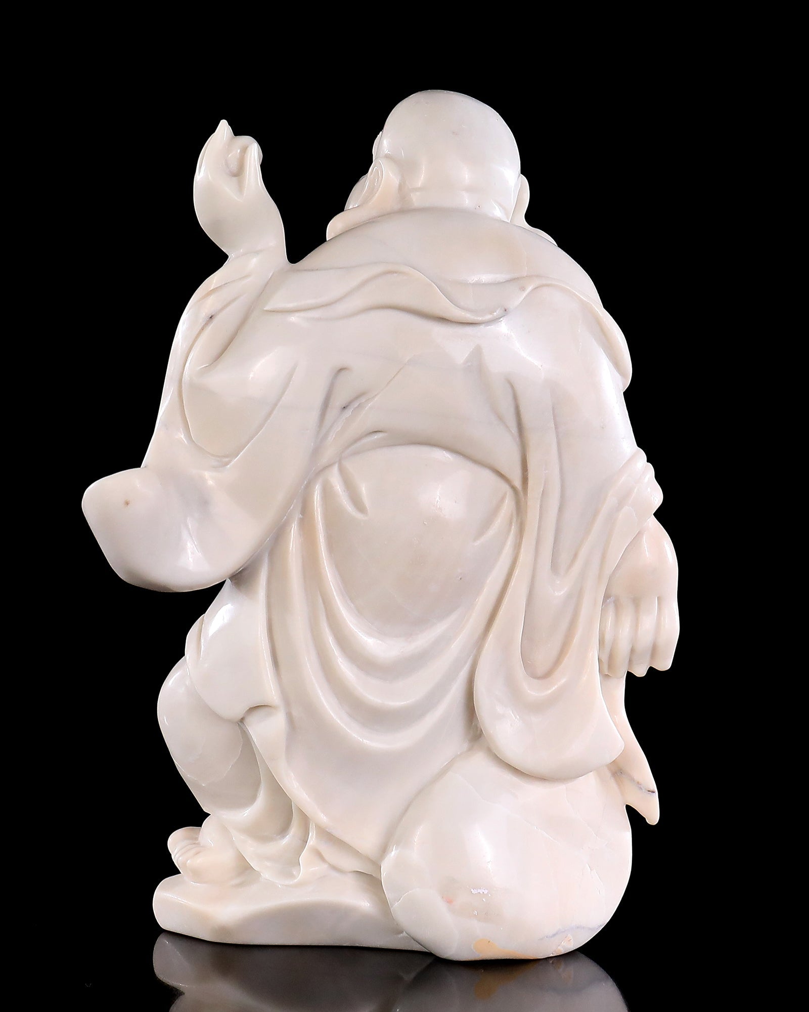 Nicedony 8.5" White Jade Hand Carved Crystal Buddha Sculpture - View 5