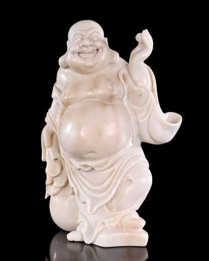 Nicedony 8.5" White Jade Hand Carved Crystal Buddha Sculpture - View 7