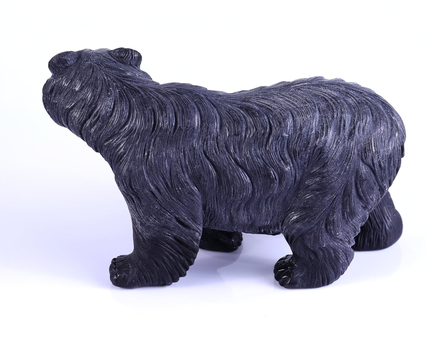Nicedony 8.7" Black Stone Hand Carved Crystal Polar Bear Sculpture - View 5