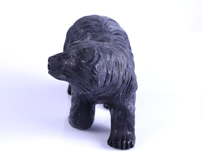 Nicedony 8.7" Black Stone Hand Carved Crystal Polar Bear Sculpture - View 6