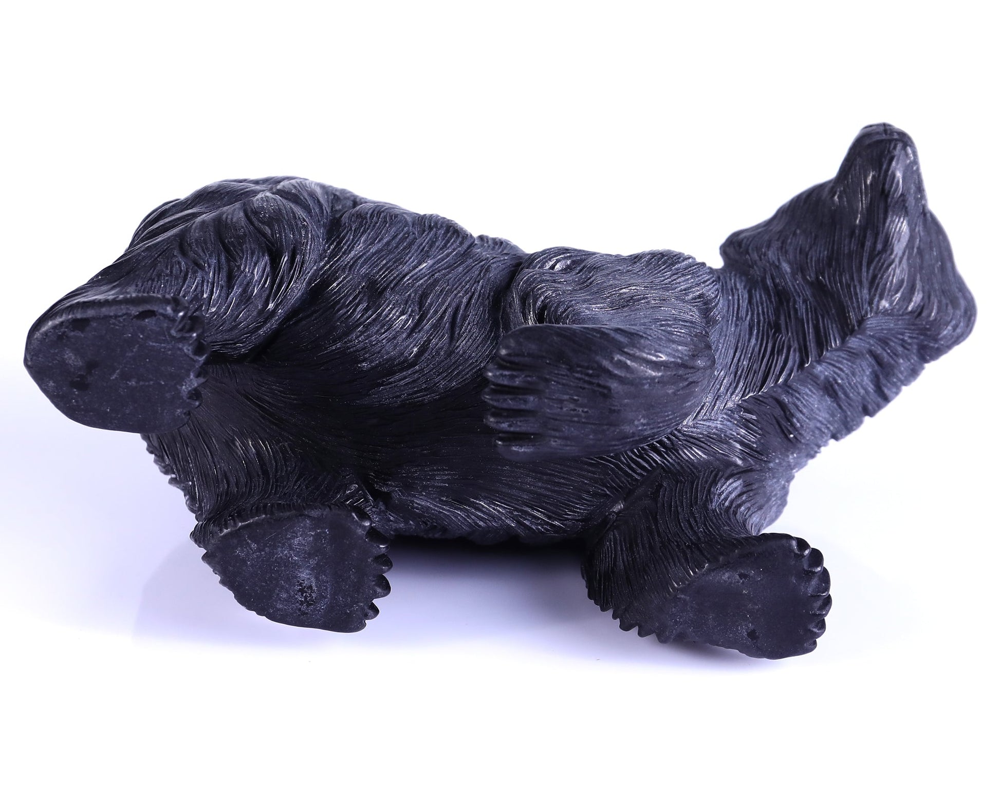 Nicedony 8.7" Black Stone Hand Carved Crystal Polar Bear Sculpture - View 7