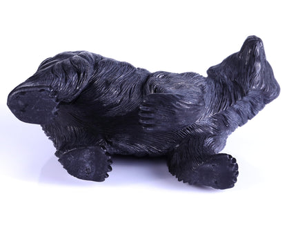 Nicedony 8.7" Black Stone Hand Carved Crystal Polar Bear Sculpture - View 7
