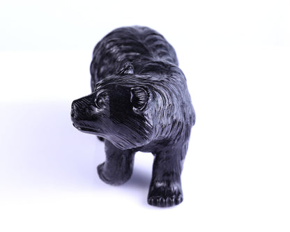 Nicedony 8.7" Black Stone Hand Carved Realistic Polar Bear Sculpture - View 2