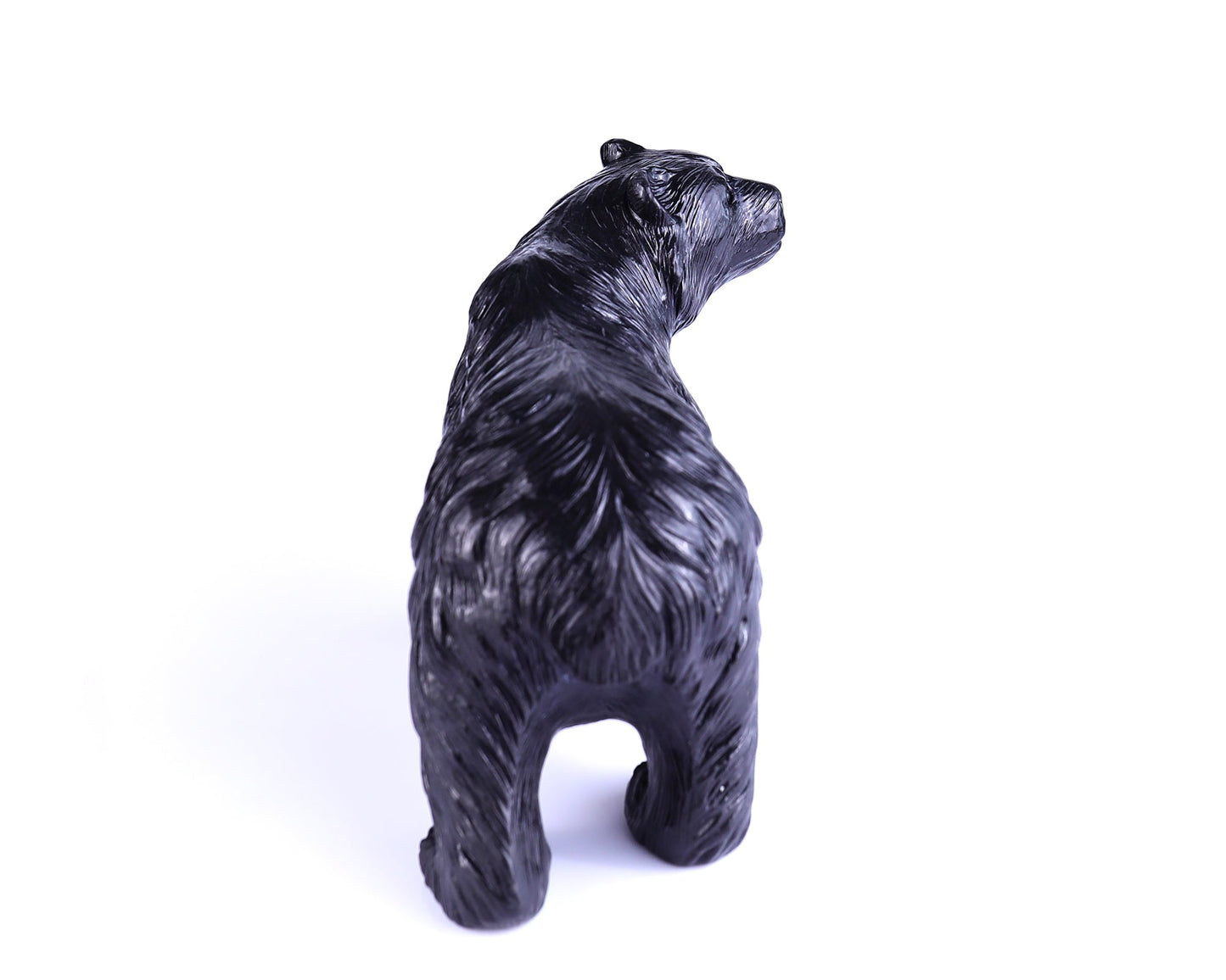 Nicedony 8.7" Black Stone Hand Carved Realistic Polar Bear Sculpture - View 5