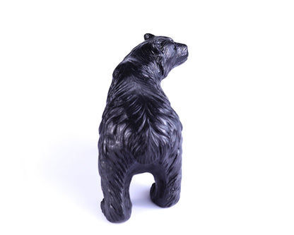 Nicedony 8.7" Black Stone Hand Carved Realistic Polar Bear Sculpture - View 5