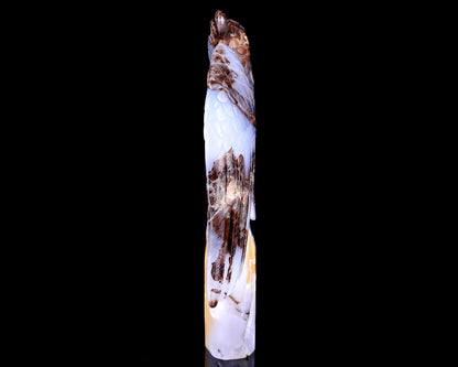 Nicedony 8.7" Blue Chalcedony Hand Carved Crystal Owl Sculpture - View 4