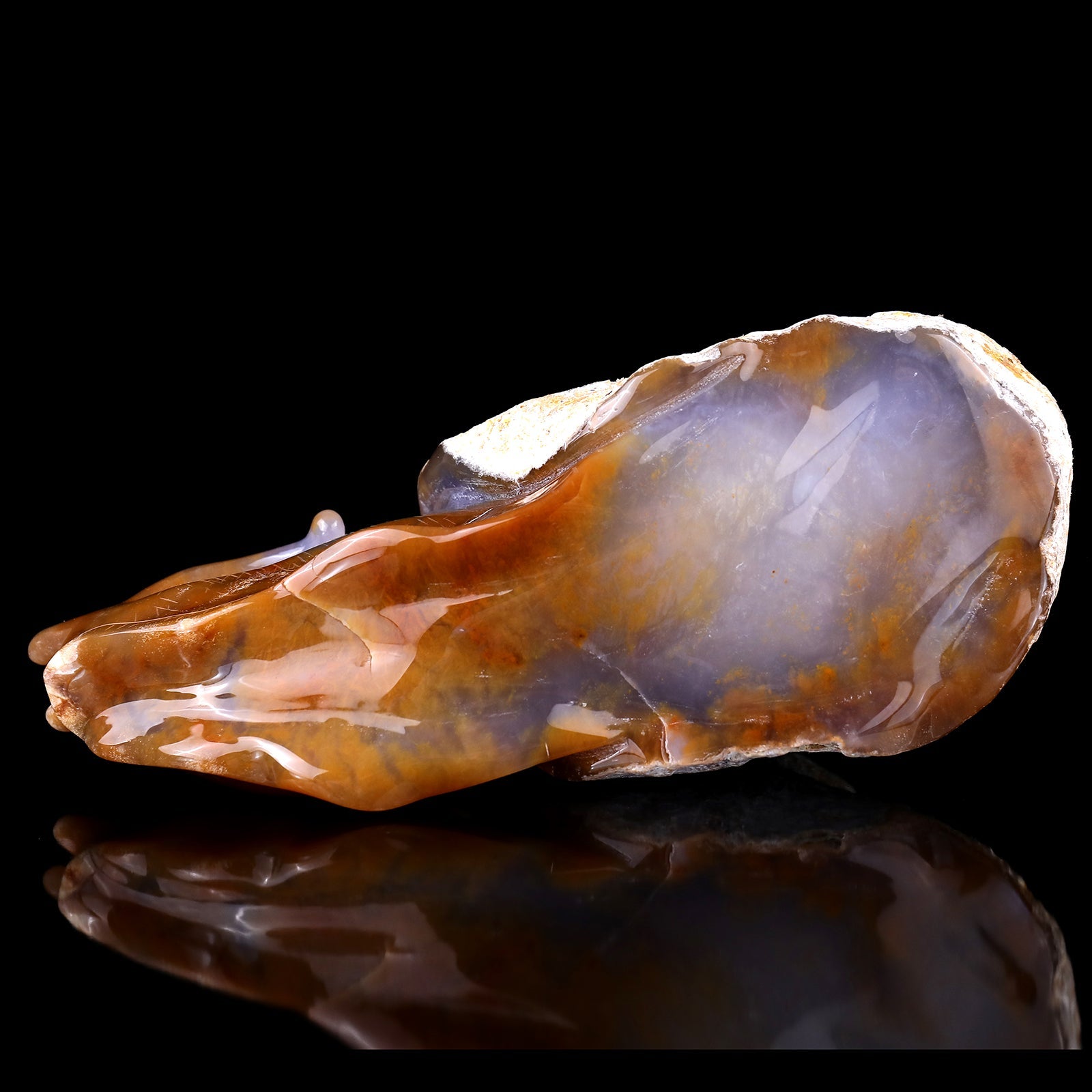 Nicedony 8.7" Chalcedony Hand Carved Crystal Snail Sculpture - View 7