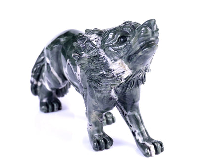 Nicedony 8.7" Jiulong Jade Hand Carved Crystal Wolf Sculpture - View 2