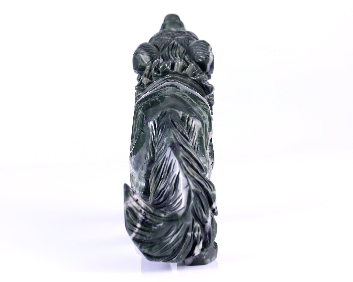 Nicedony 8.7" Jiulong Jade Hand Carved Crystal Wolf Sculpture - View 6