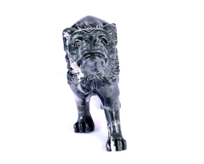 Nicedony 8.7" Jiulong Jade Hand Carved Crystal Wolf Sculpture - View 3