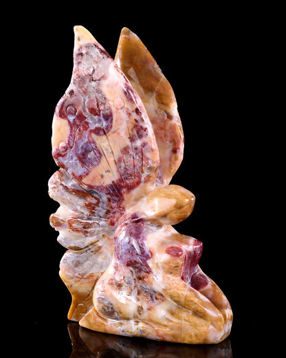 Nicedony 8" Chalcedony Hand Carved Crystal Flower Faerie Sculpture - View 6
