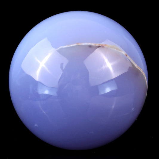 Nicedony 80mm Blue Chalcedony Hand Carved Crystal Sphere