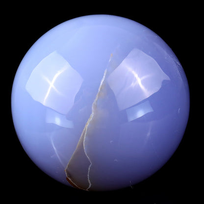Nicedony 80mm Blue Chalcedony Hand Carved Crystal Sphere - View 3