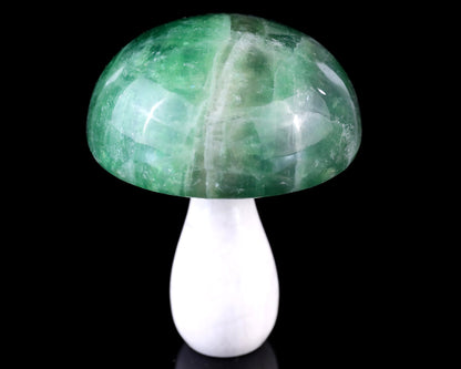 Nicedony 80mm Fluorite Hand Carved Crystal Mushroom Sculpture - View 3