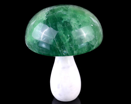 Nicedony 80mm Fluorite Hand Carved Crystal Mushroom Sculpture - View 2