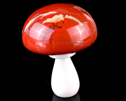 Nicedony 80mm Red Jasper Hand Carved Crystal Mushroom Sculpture - View 3
