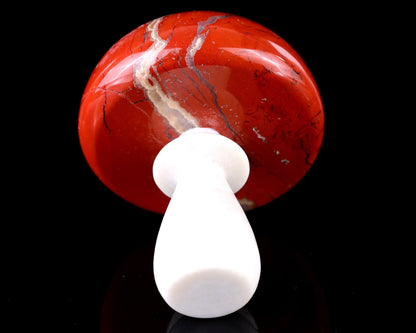 Nicedony 80mm Red Jasper Hand Carved Crystal Mushroom Sculpture - View 4
